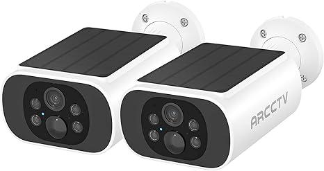 Solar Security Camera Outdoor Wireless, 4MP Battery Powered Home Surveillance Camera with Embedded Solar Panel, PIR Motion Sensor, 2.4G/5G Dual Band WiFi (2 Pack)