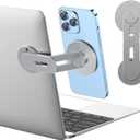 Magnetic Phone Holder for Laptop, MagSafe Laptop Phone Mount for iPhone 17/16/15/14/13/12 & All Phones, 180Adjustable Magnetic Phone Holder for Tesla Monitor (Gray) (Standard)