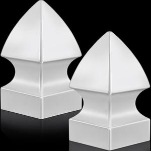 Lothee 2 Pcs Vinyl Post Cap Gothic Post Caps Decking Caps PVC Fence Parts for Decks Fence Mailbox (3.5'' X 3.5'')