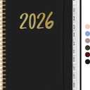 2 x 2026 Planner - Weekly and Monthly Planner, January 2026 to December 2026, Spiral Bound 2026 Calendar Planner Book, Inner Pocket, Perfect for Office Home School Supplies - A5 (6.3" x 8.5"), Black