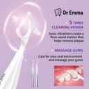 Dr. Emma Electric Flosser, Power Flosser for Adults Kids, Gum Stimulator, Teeth Cleaner, Reusable Flossing Tool with Toothbrush, Water Flosser Alternative, Purple