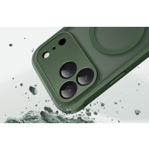 BERFY for iPhone 17 Pro Max Case, Compatible with MagSafe, Built-in Privacy Screen Protector, Camera Protection, Shockproof ", Translucent Deep Green