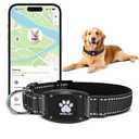Myiwb GPS Dog Collar Tracker 2-in-1,Reflective Waterproof Pet Collar,iOS-Only,No Monthly Fees,Unlimited Range,Dog Tracking Collar Pet Tracker,for Small Medium Large Dogs(M (15"-20.5"), Black)