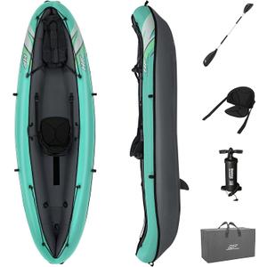 Bestway Hydro Force Inflatable Kayak Set | Includes Seat, Paddle, Hand Pump, Storage Carry Bag | Great for Adults, Kids and Families (1-Person Ventura Elite)