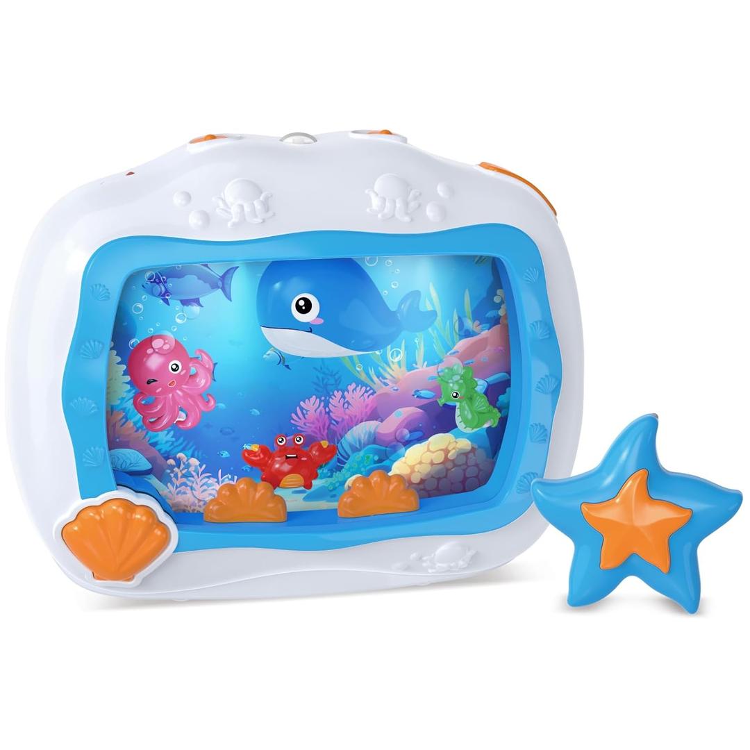 Baby Sleep Soother Musical Toy, Sound Machine with Light & Soothing Sounds, Infant Crib Mobile Hanging & Car Travel Toy, Sensory Dream Soother for Newborns 0-3 Years (Blue)