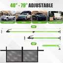 KILOUPOLE Adjustable Cargo Bars, 40" to 79" Non-Slip Truck Bed Divider, Cargo Bar for Pickup Truck Bed Cargo Bars for SUVs, Trailers, Vans, with Cargo Net Organizer and Divider Bar, 1-Pack