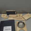 FUKUMARU Cat Wall Shelves, 3 In 1 Cats Walls Furniture Set, Food Station with 2 Steps , Solid Rubber Wood Perch, Suitable for Kitten Play, Nap, Eat, DIY Wall Jungle Gym