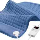 NBKLS Heating Pads for Back Neck Shoulder Pain, Electric Heating Pad Auto Shut Off, Fast Heat, Large Heating Pad Christmas Gift for Women Men, Birthday Gifts for Mom Dad (Blue) (12" x 24")