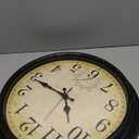 Outdoor Clock 16 Inch Large Wall Clocks Waterproof with Thermometer for Living Room Patio Pool Garden (Bronze)