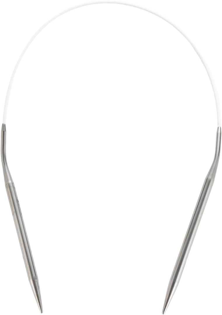 OYEUYID Circular Knitting Needles Size 8 (5mm) 16 Inch Ergonomic Metal Needle Set with Smooth Joins and Tangle-Free Cord (white)