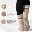 Grip Pilates Slouch Socks for Women, Non Slip Scrunch Yoga Barre, Grippy Slouchy Knee High Boot Socks for Hospital