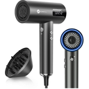 slopehill Ionic Hair Dryer, Professional Blow Dryer, Lightweight Quiet Blowdryer, Powerful High-Speed Brushless Motor Fast Drying, Digital Hairdryer, Salon/Travel/Home, Cold Air Setting