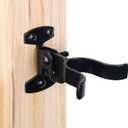 HILLMASTER 1-3/8" Flat Back Wall Mount Chain Link Fork Latch, Black Gate Fork Latch with Padlock Hole,Fence Latch Lock with Screws,Bolts,Gate Hardware Gate Latches for Outdoor Wooden Gates,2 PCS