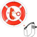 23"/28 Life Ring, Life Preserver Ring with 98.4FT Water Floating Lifesaving Rope,Boat Safety Throw Rings with Reflective Tape,(Orange) - 2 Size