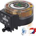 hygger Automatic Fish Feeder for Aquarium: Auto Fish Food Dispenser with LED Display & Timer, Aquarium Vacation Feeder with 3 AA Batteries for Betta Turtle Goldfish (20-Meal)