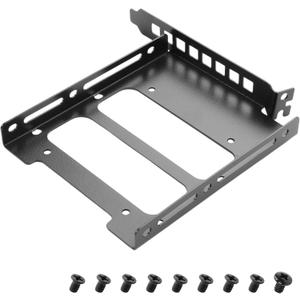 YAODHAOD 2.5"/3.5" PCIe Slot SSD Mounting Bracket,Universal SSD Bracket for PC Case Rear Panel Mount Bracket -1PCS (Black 3.5", 13.7CM PCI Slot)