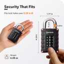 Locker Lock for Gym, School, Home & Work | 4-Digit Combination Padlock | 1-Pack, Black/Pink