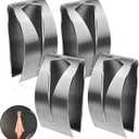 Boao 4 Pcs Self Adhesive Towel Hook Holder Grabber Stainless Steel Kitchen Dish Towel Hook Wall Mount Non Drilling Hangers Rack Hand Tea Holders for Bathroom Accesories Kitchen Gadgets (Silver)