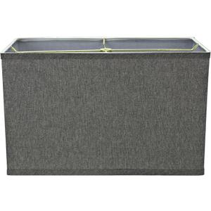 Aspen Creative 36007 Transitional Rectangular Hardback Shape Spider Construction Lamp Shade in Somke Grey, (8+16)"Top x (8+16)"Bottom x 10"Height