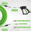 Tool Daily Sewer Jetter Kit for Pressure Washer 100 FT, Short Power Washer Gun, Drain Cleaner Hose 1/4 Inch NPT, Corner, Rotating and Button Nose Sewer Jetting Nozzle, 3600 PSI