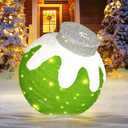 BRIGHTDECK Outdoor Christmas Ornaments, Lighted Pop-Up Outdoor Holiday Ball Decoration with 80 LED Lights, 8 Light Modes, Lighted Collapsible Holiday Decorations for Yard, Home (Green)