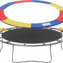 Femitu 14 ft Trampoline pad Replacement, Trampoline Spring Cover, Thickened EPE Foam Tear-Resistant Waterproof Trampoline Safety Pad, No Holes for Pole Trampoline Replacement Pad-Rainbow