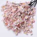 8 Pack Artificial Cherry Blossom Branches - 20 Inch Real Touch Silk Flowers with Bendable Stems for Vase, Wedding, Home Office Decor, Spring Floral, Party & Event Decor (Blush Pink Gradient)