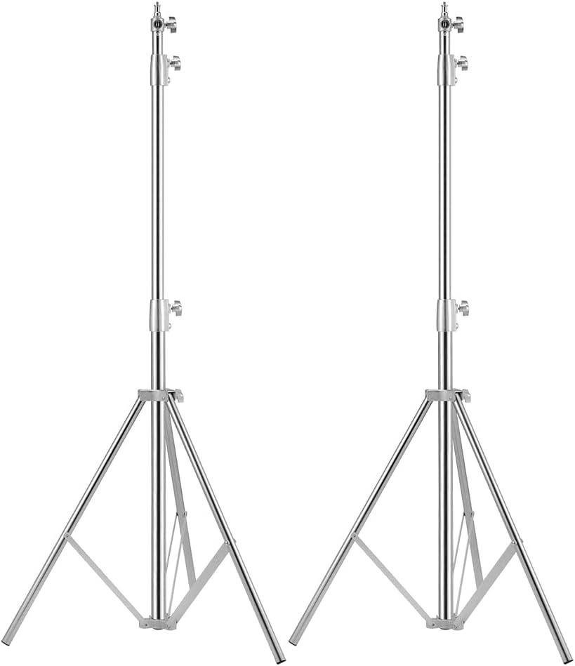 Heavy Duty Light Stand Tripod Stand for Photography, 9.19 Feet/2.8m Stainless Steel Light Tripods for Softbox, Speedlight, Strobe Light, Umbrella - Pack of 2