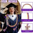 2 x 8 Pcs Graduation Honor Cords 2026, Purple Gold Graduation Ribbon Lei with Honor Cords, Graduation Braided Necklace Class of 2026 Graduation Gifts for Party Decorations Supplies