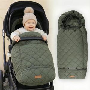 Warm and Cozy Winter Stroller Cover for Baby - Waterproof Bunting Bag with Soft Fleece Lining and Universal Fit for Strollers - Protective Footmuff Blanket for Ultimate Comfort in Wind, Rain & Snow (Sage)