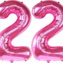 KatchOn, 22 Balloon Number Hot Pink - 40 Inch | 22 Number Balloons | Pink 22 Balloons for 22 Birthday Decorations for women | 22 Balloons for Happy Anniversary Decorations