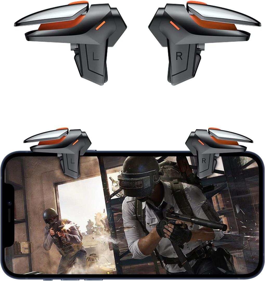 Newseego for PUBG Game Controller Trigger, [1 Pair] New Version Smart Phone Game Controller Gamepad Large Thickness, Sensitive Aim & Shoot PUBG Triggers for iOS/Android-Black.