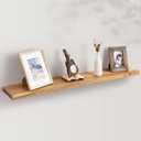 Axeman Rustic Elm Wood Floating Shelves for Wall, 48'' x 8" Deep Wall Shelf with Invisible Bracket, Large Long Wall Mounted Storage Shelves for Living Room, Bedroom, Kitchen, Bathroom Decor, Natural (48 inches)