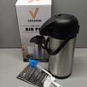 Coffee Carafe for Keeping Hot - Gezoss 85OZ / 2.5L Airpot Coffee Dispenser with Pump - Large Coffee Carafe for Hot Drinks Tea Liquid - Insulated Stainless Steel Hot Water Beverage Urn for Parties