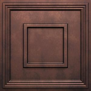 STICKGOO Glue Up Ceiling Tiles, 24x24 Inch PVC Decorative Drop Ceiling Tile Antique Copper 48 Sq. Ft, Pack of 12 Tiles