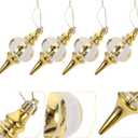 Amosfun Xmas Tree Hanging Ornaments 4Pcs Painted Gourd Pendants Christmas Decorations for Tree Tabletop Fireplace Holiday Party (Golden)