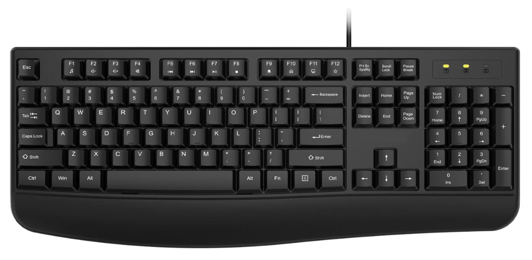 Wired Keyboard, EDJO Full-Sized Ergonomic Computer Keyboard with Palm Rest and Optical Wired Mouse for Windows, Mac OS Desktop/Laptop/PC