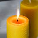 3PCS Beeswax Pillar Candles,Large Handmade Pure Beeswax Rolled Candle,Unscented & Dripless & Smokeless, 3 * 6"