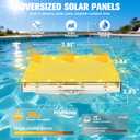 Patent Solar Fountain,Floating Solar Pool Fountain with 9 Lights&Anchor,Large Solar Powered Water Fountain for Above Ground Pool Fountain Pump, Waterproof Floating Fountain for Pool-Dark Blue
