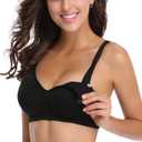 Womens Nursing Bra for Breastfeeding Seamless Clip Down Push Up Padded Maternity Bras 4-Pack (M)