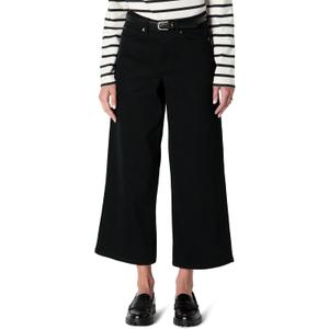 Amazon Essentials Women's High-Rise Wide Leg Crop Jeans (4, Black)