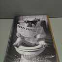 Bathroom Dog Canvas Wall Art Funny Toilet Black And White Animal Wall Decor Pictures Cool Unique Dog Bathroom Reading Newspaper Painting Poster Prints for Bathhouse Shop Home Decor (10"L x 8"W)