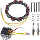 592830 Alternator with 394890 Voltage Regulator Fit for 10-16 Amp Alternator for John D LG6913188 MIU12 96458 691064 393295 845907 394890 797375 JD GT235 LT166 D150 D155 D160 Lawn Mower