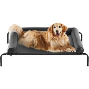 RRPETHOME Large Elevated Cooling Dog Bed, Raised Dog Cot Beds for Large Dogs, Elevated Outdoor Pet Cot, Chew Proof Portable Cooling Pet Cot with Skid-Resistant Feet and Breathable Mesh