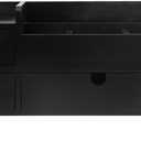 Vintage Black Wooden Desktop Organizer Removable Drawers Office Supplies Wood Storage Cabinet Caddy Box Stationery Pencil Slots Mail Holder Note Pads Accessories Home Makeup Tools Cosmetics