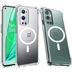 for One Plus 9 Pro Clear Case, Compatible with MagSafe, Military-Grade Protection, Non-Yellowing, Scratch-Resistant Back, Magnetic Phone Case, Slim Fit Full Body Shockproof Case (Clear)