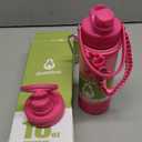 32 oz Insulated Water Bottle with 2 Lids (2-in-1 Straw & Spout Lid, Magnetic Lid), Slim Water Bottle with Strap, Stainless Steel Water Bottle for Hiking, Gym, Travel, BPA-Free, Pink