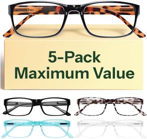 Gaoye 2.5 Professional Reading Glasses for All Day - Computer Readers with Blue Light Protection - Value Pack