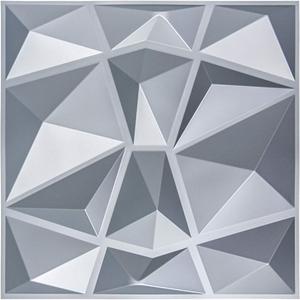 Art3d 3D Paneling Textured 3D Wall Design, Grey Diamond, 19.7" x 19.7" (12 Pack) (Matt Grey)