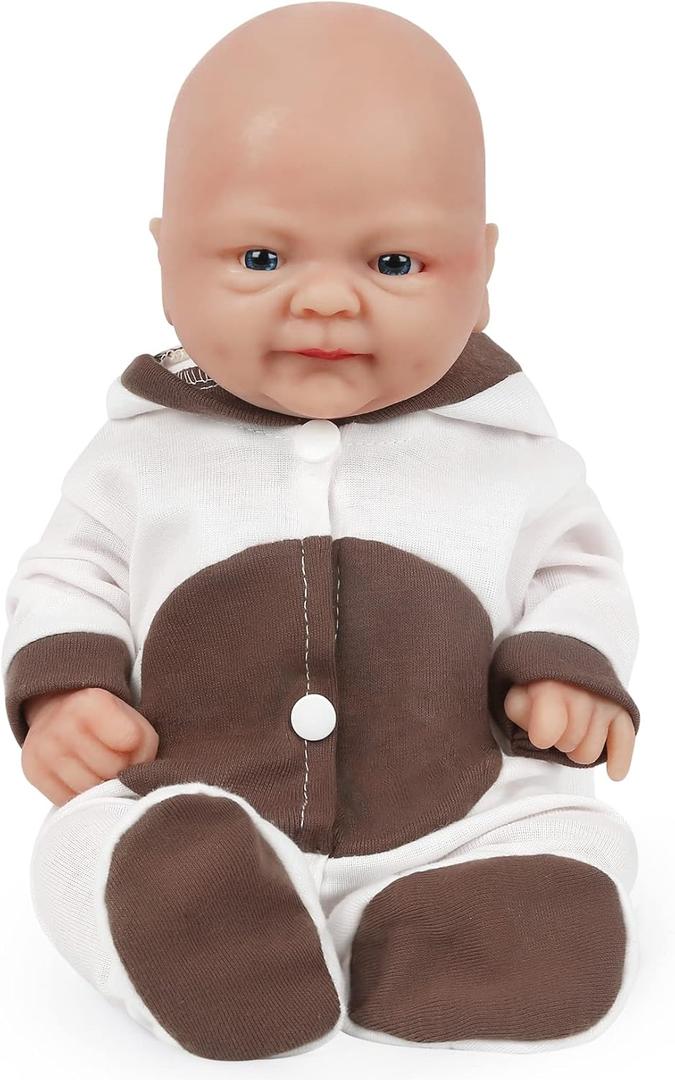 Vollence 14 inch Full Body Silicone Baby Dolls,Not Vinyl Dolls,Soft Realistic Real Silicone Baby Doll Bald, Lifelike Newborn Platinum Silicone Baby Doll - Girl